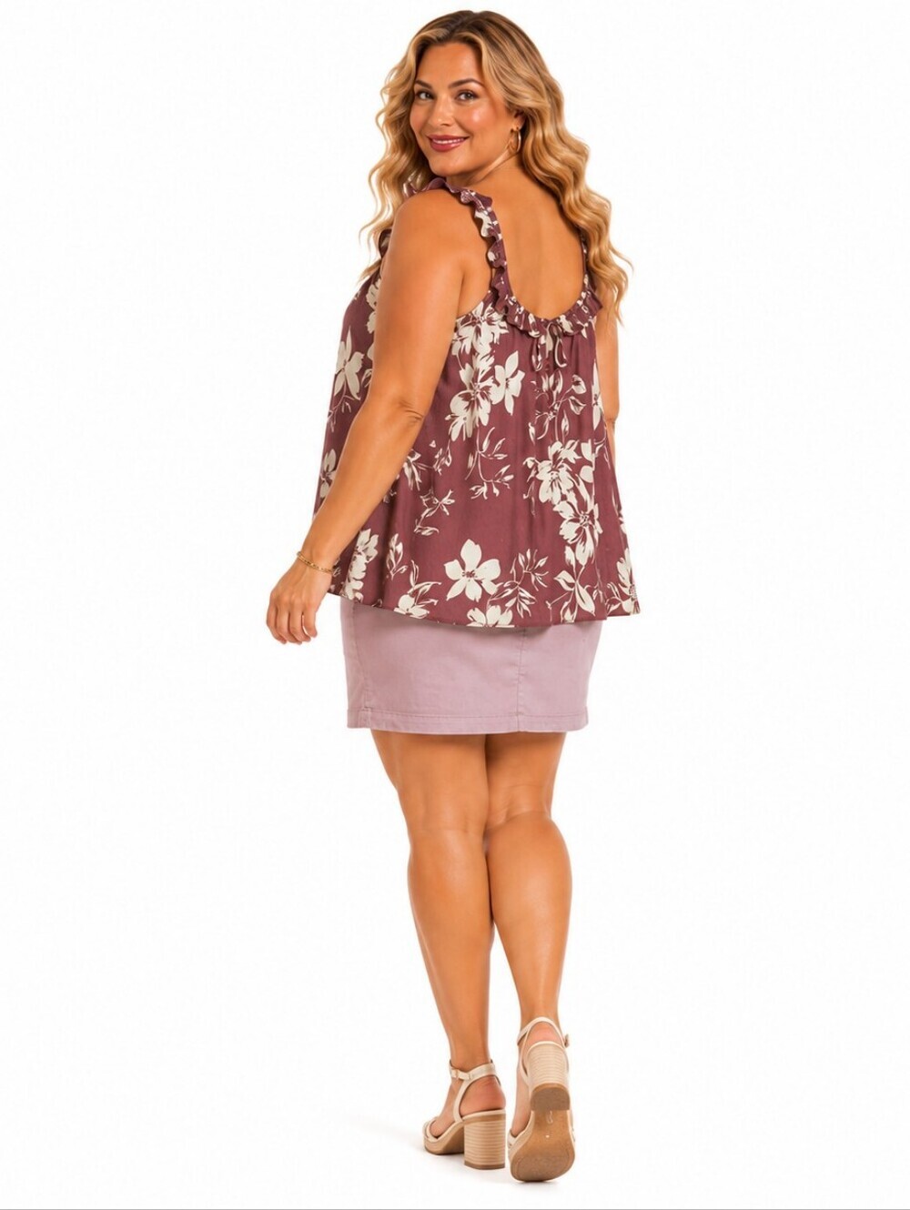 Torrid 2X Emma Floral Crinkle Gauze Ruffle Tie Front Tank Top NWT - Picture 9 of 14